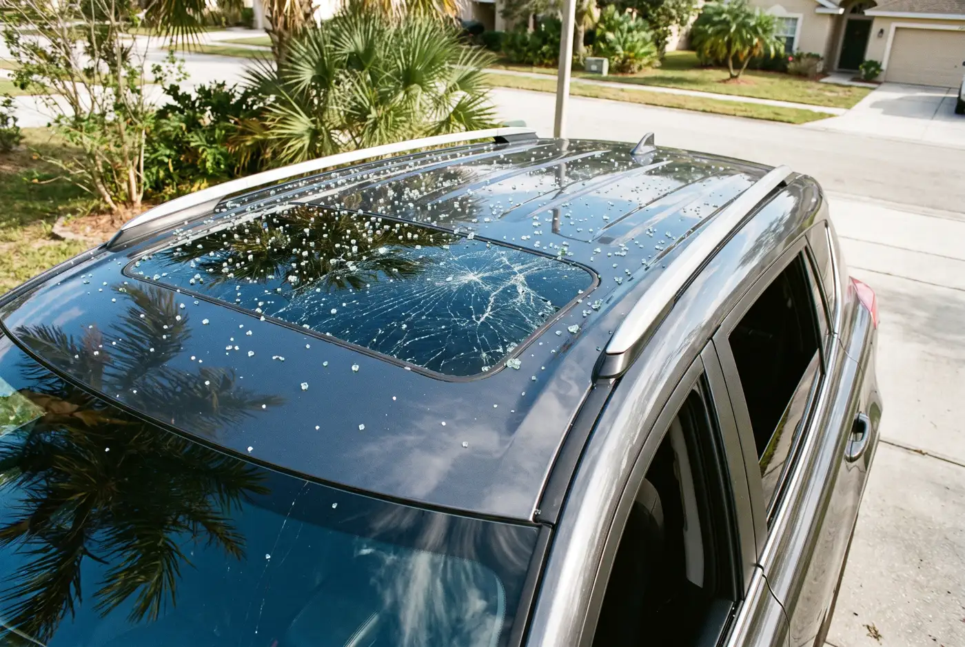 Shattered sunroof glass replacement in West Melbourne